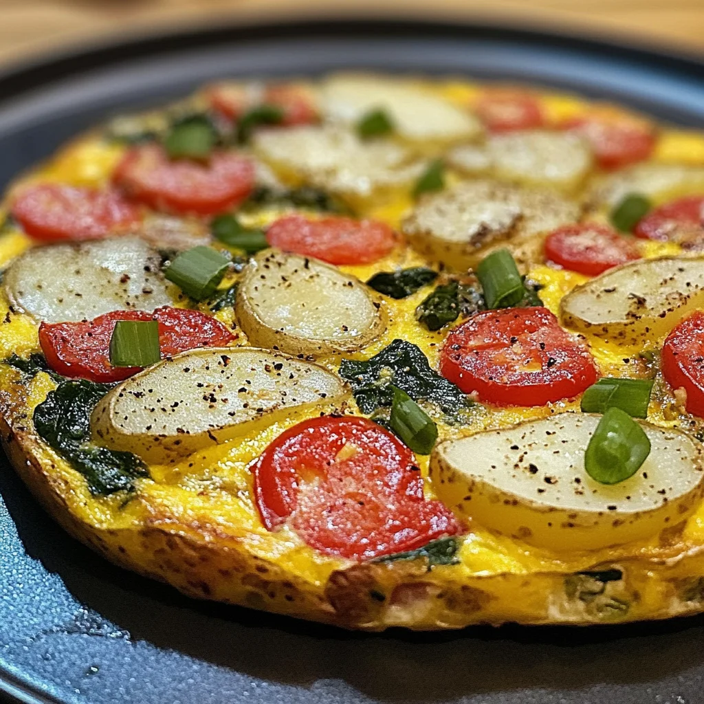 Frittata with Potatoes, Red Peppers, and Spinach Recipe