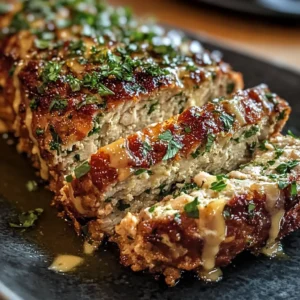 Garlic Parmesan Chicken Meatloaf