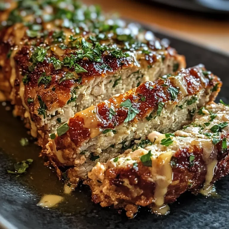 Garlic Parmesan Chicken Meatloaf
