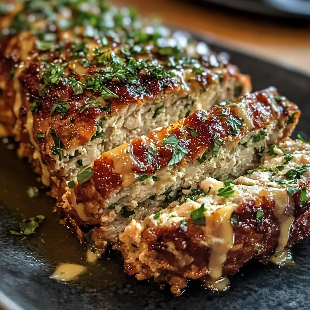 Garlic Parmesan Chicken Meatloaf
