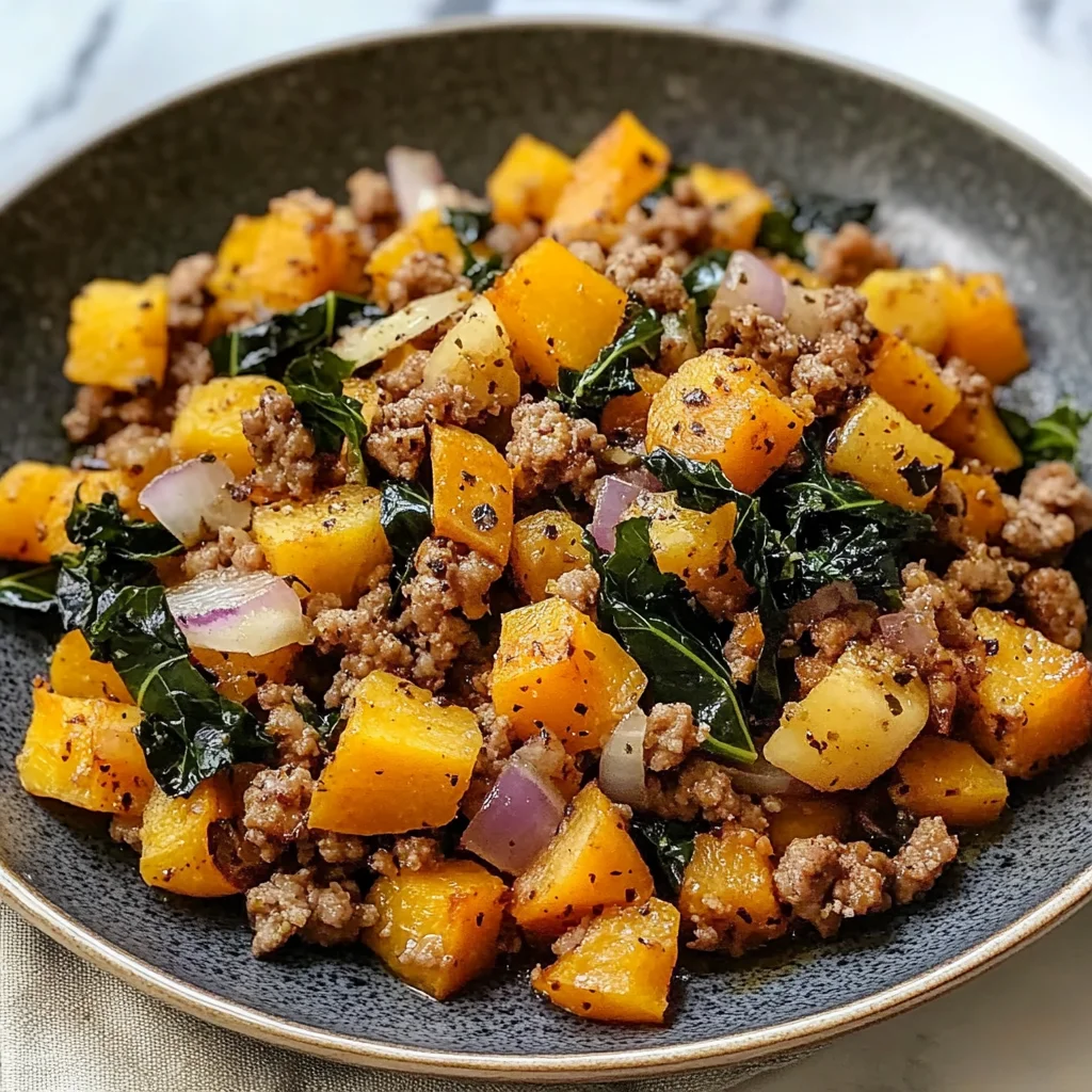 Healthy Roasted Butternut Squash with Ground Turkey