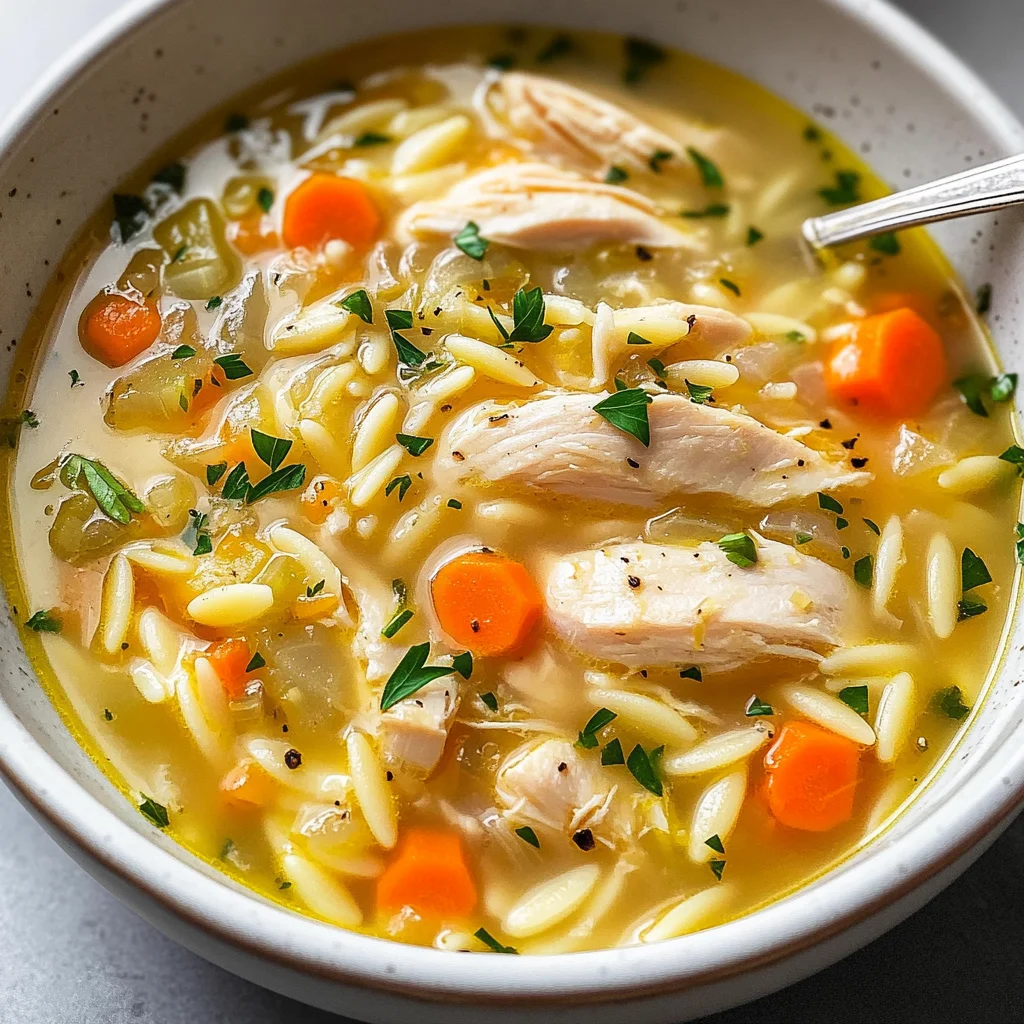 Lemon Chicken Orzo Soup