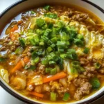One-Pot Egg Roll Soup with Green Onions and Ginger