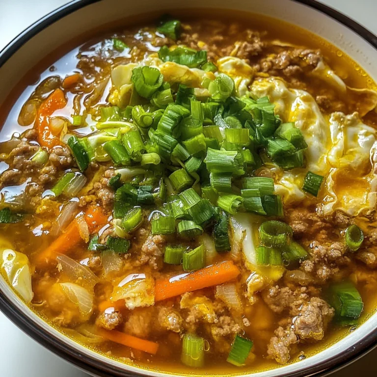 One-Pot Egg Roll Soup with Green Onions and Ginger