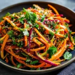 Shaved Rainbow Carrot Sesame Salad