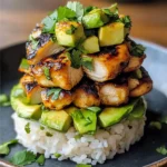 Delicious Honey Lime Chicken & Avocado Rice Stack Recipe
