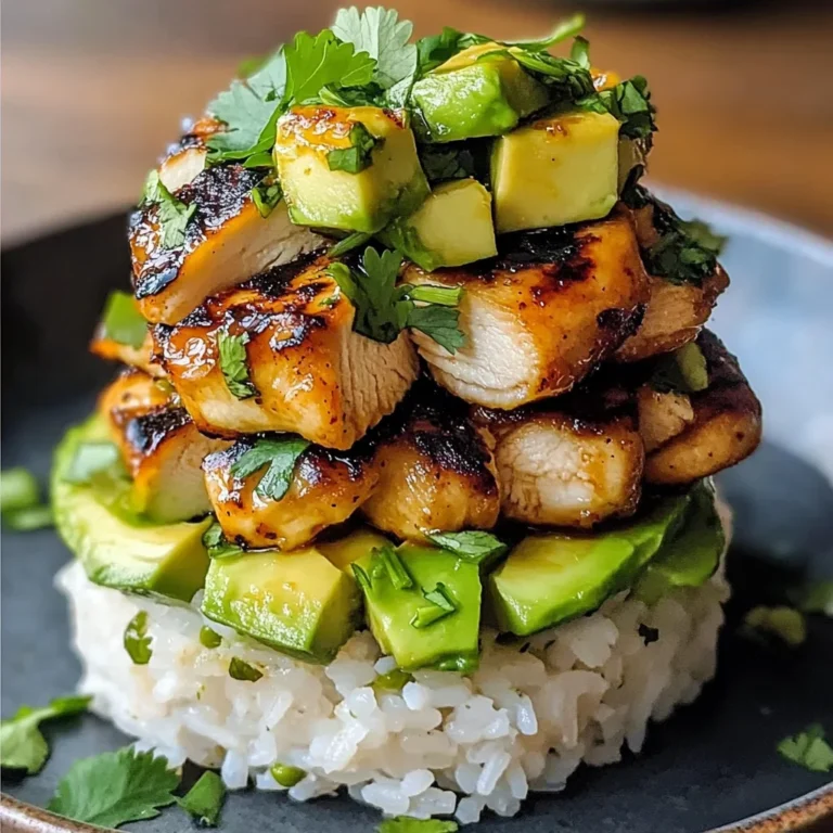 Delicious Honey Lime Chicken & Avocado Rice Stack Recipe