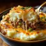 Easy chicken hamburger and Mashed Potato Casserole for Family Dinners