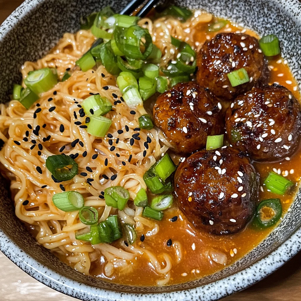 General Tso’s Meatball Ramen