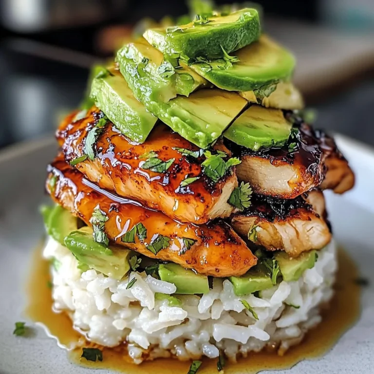 Honey Lime Chicken & Avocado Rice Stack for Easy Meal Prep
