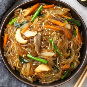 Japchae (Korean Glass Noodle Stir Fry)