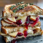 Sweet and Savory Brie, Apple & Cranberry Grilled Cheese