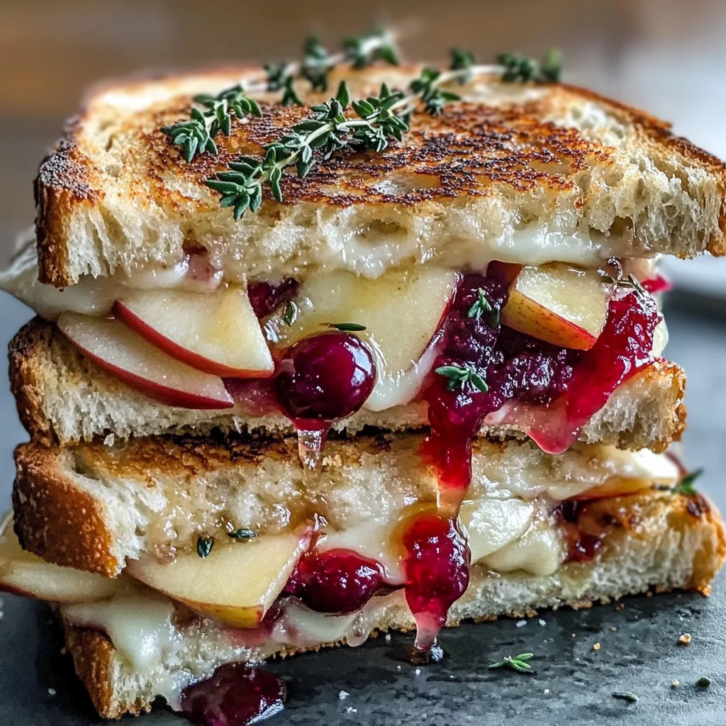 Sweet and Savory Brie, Apple & Cranberry Grilled Cheese