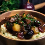 beef Stew with Turkey Bacon, Apples, and Prunes