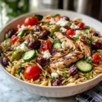 Balsamic Mediterranean Orzo and Chicken Salad - Homefoodkitchen
