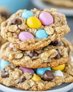 Chewy Cadbury Egg Oatmeal Chocolate Chip Easter Cookies Delight