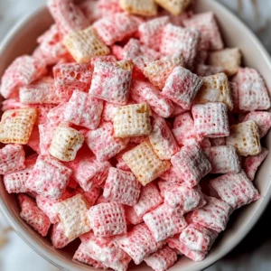 Fluffy Strawberry Shortcake Puppy Chow