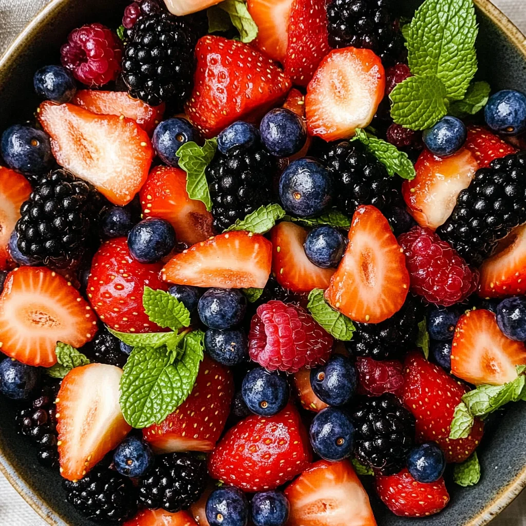 Fresh Berry Salad with Honey and Mint