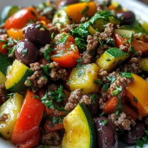 Mediterranean Ground Beef Stir Fry