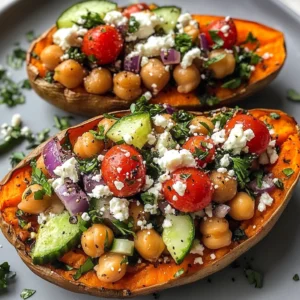 Mediterranean Stuffed Sweet Potatoes