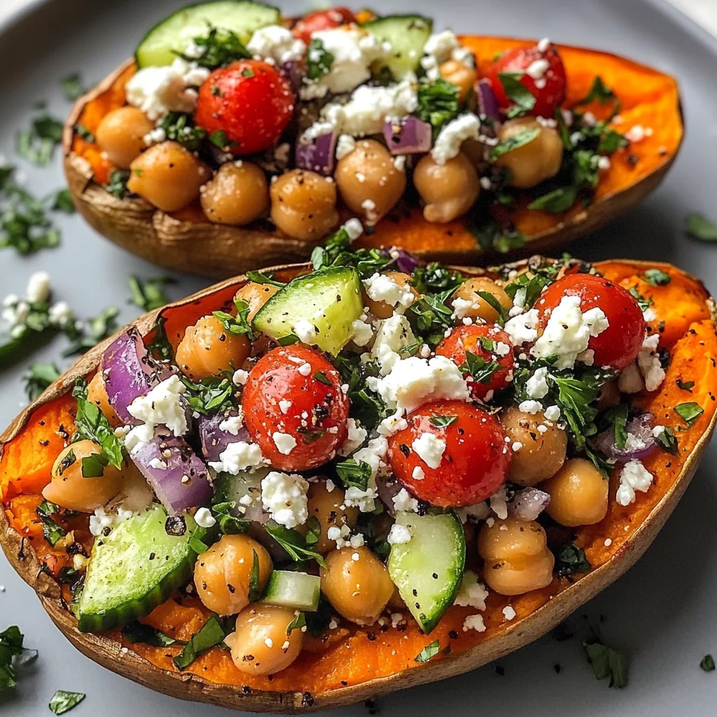 Mediterranean Stuffed Sweet Potatoes