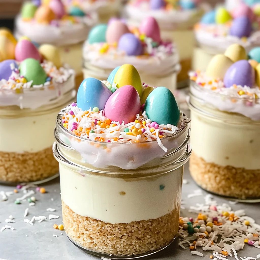 Mini Easter Cheesecake Jars - A Cute, No-Bake Spring Dessert