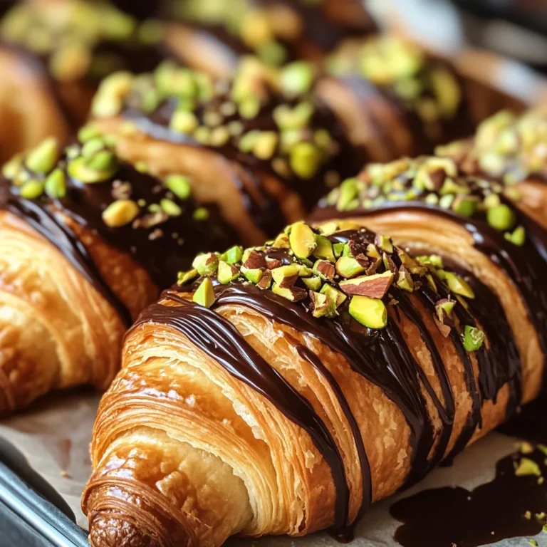 Pistachio Chocolate Croissants