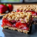Strawberry Oatmeal Crumble Bars