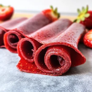 3-Ingredient Homemade Strawberry Fruit Roll-Ups