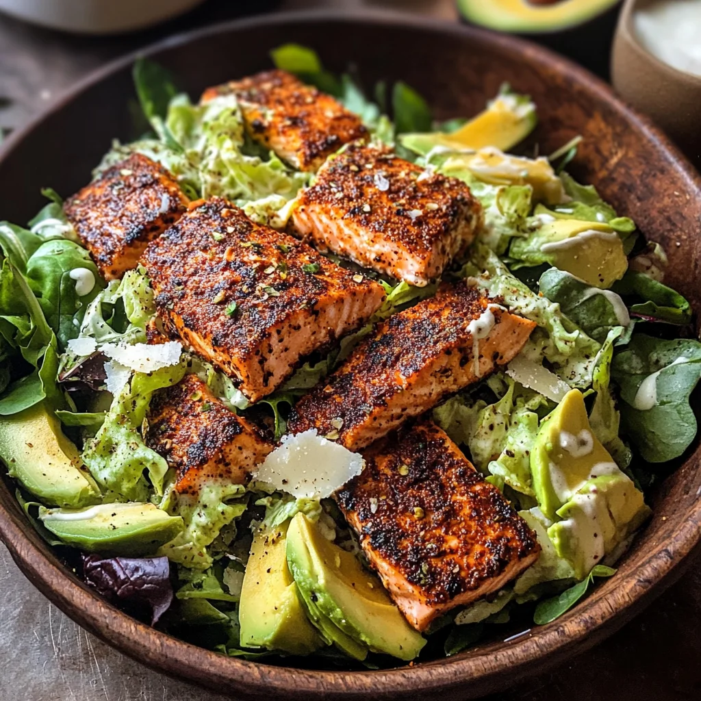Blackened Salmon Caesar Salad