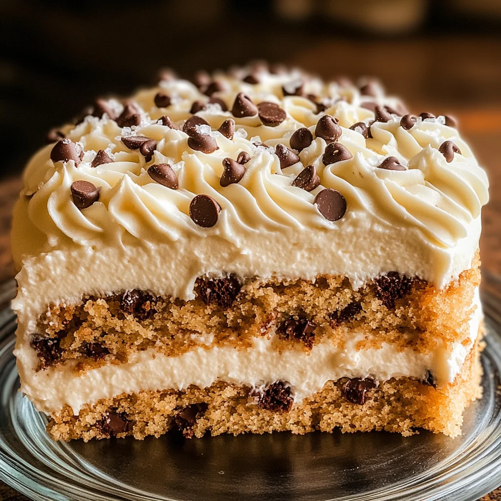 Chocolate Chip Cookie Cake Recipe with Buttercream Frosting