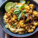 Crispy Black Pepper Turmeric Cauliflower and Garlic Noodles