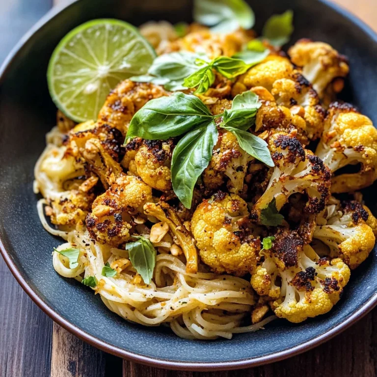 Crispy Black Pepper Turmeric Cauliflower and Garlic Noodles