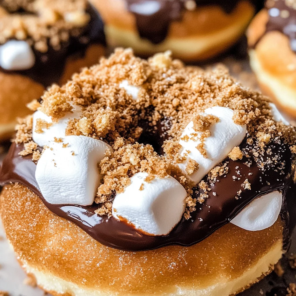 Marshmallow Cream Filled S'mores Donuts