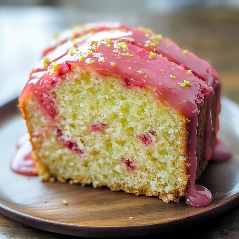 Raspberry Glazed Key Lime Cake