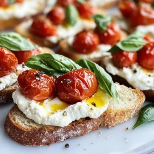 Roasted Tomato and Burrata Crostini