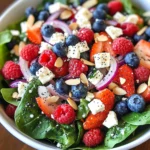 Spinach Berry Salad with Sweet Poppy Seed Dressing