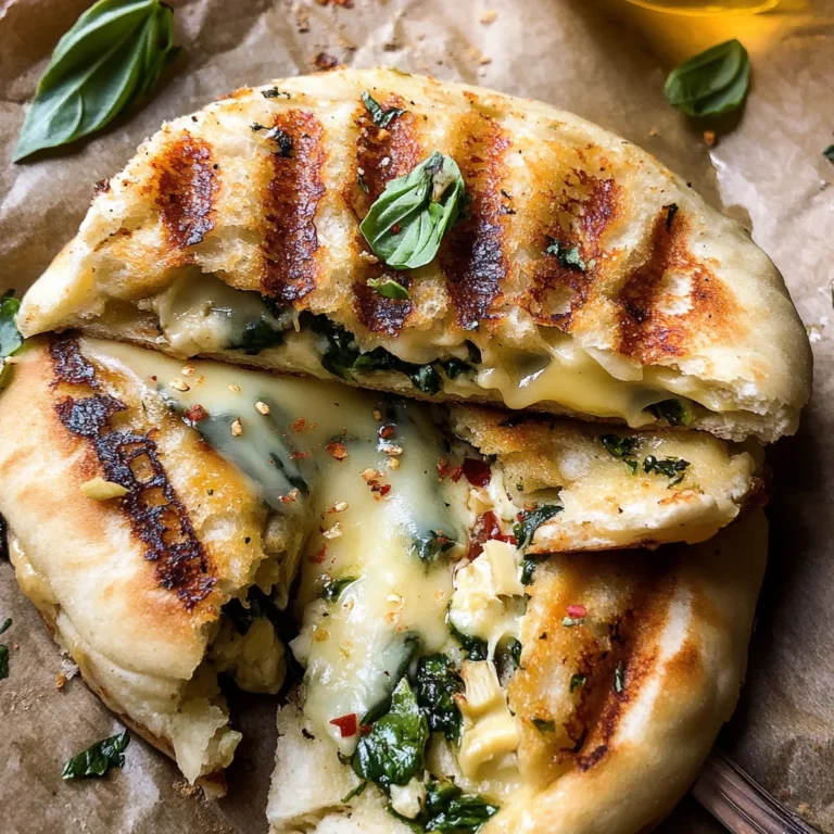 Spinach and Artichoke Pita Grilled Cheese