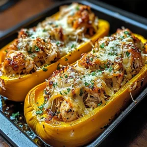 Sweet and Savory Honey Roasted Butternut Squash Stuffed with Chicken