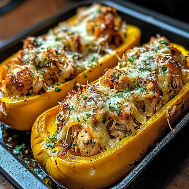 Sweet and Savory Honey Roasted Butternut Squash Stuffed with Chicken