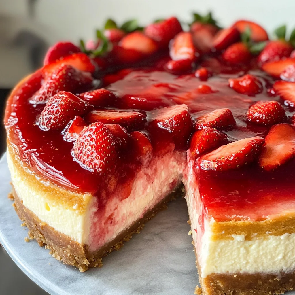THE BEST STRAWBERRY CHEESECAKE RECIPE