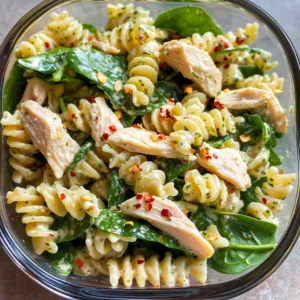 Cold Chicken Spinach Pasta Salad