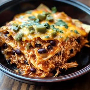 Crockpot Chicken Enchilada Casserole (The Easiest Ever!)