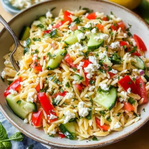 Easy Lemon Orzo Salad with Feta