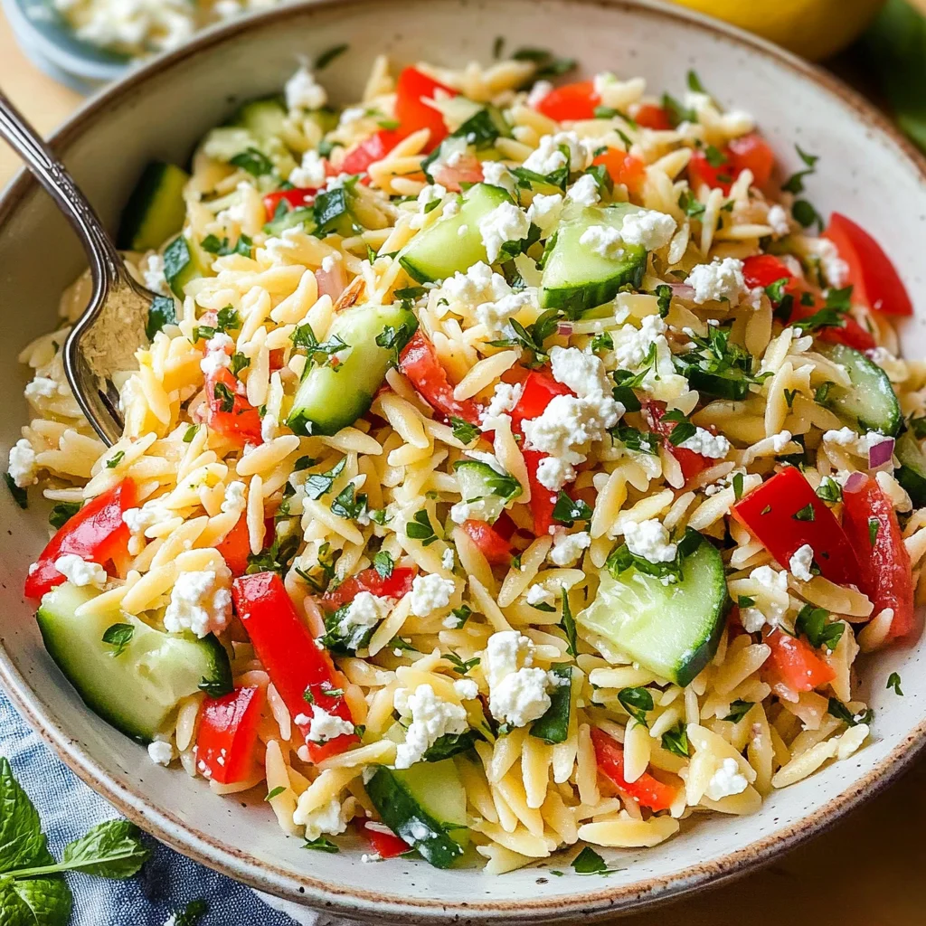 Easy Lemon Orzo Salad with Feta