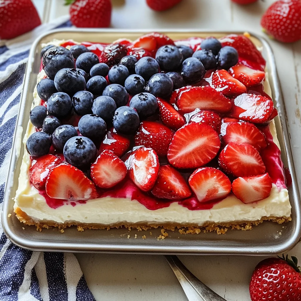 Flag Cheesecake Bars with Berry Topping