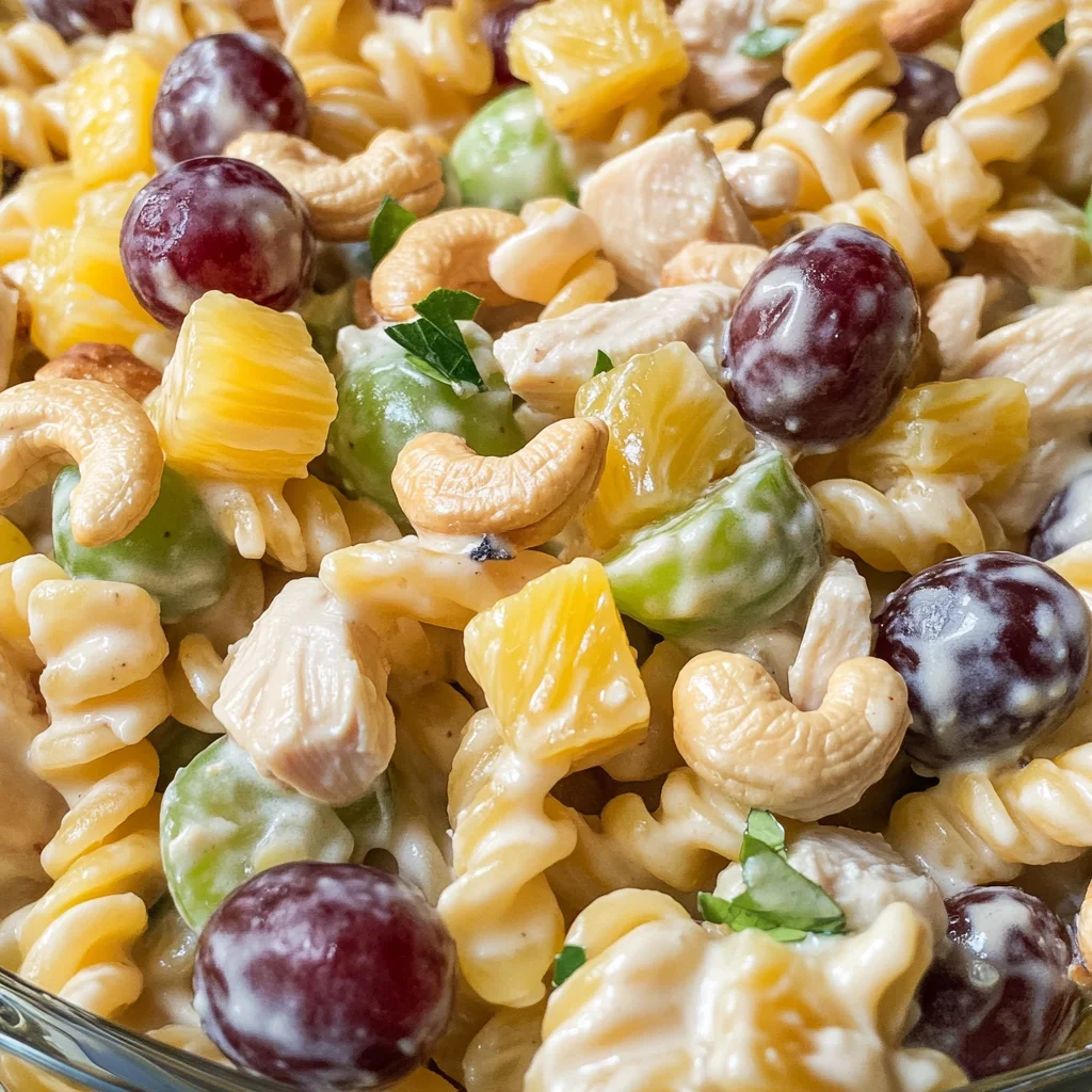 Fruity Cashew Chicken Pasta Salad