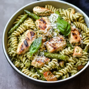 Grilled Chicken and Asparagus Pesto Pasta