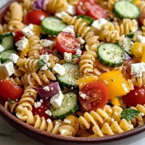 High Protein Greek Pasta Salad