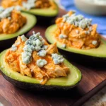 Keto Buffalo Chicken Stuffed Avocados